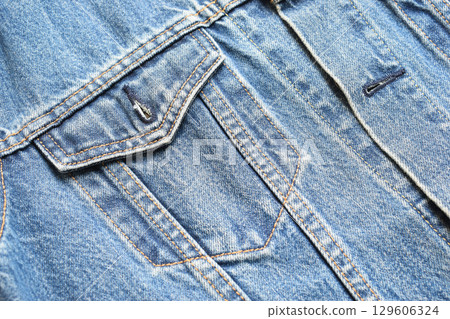 pocket of blue denim texture background, jean fashion style pocket of blue denim texture background, jean fashion style 129606324