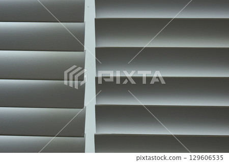white window blinds in home, object for decorate interior of house white window blinds in home, object for decorate interior of house 129606535
