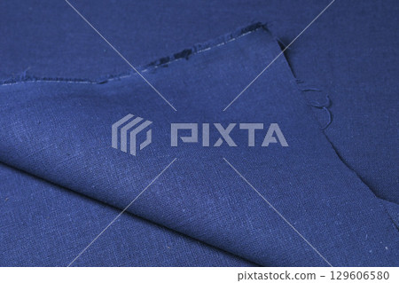 blue hemp viscose natural fabric cloth color, sackcloth rough texture of textile fashion blue hemp viscose natural fabric cloth color, sackcloth rough texture of textile fashion 129606580