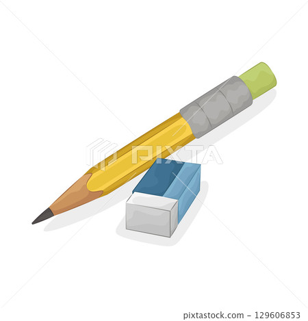 Illustration of Pencil And Eraser Illustration of Pencil And Eraser 129606853