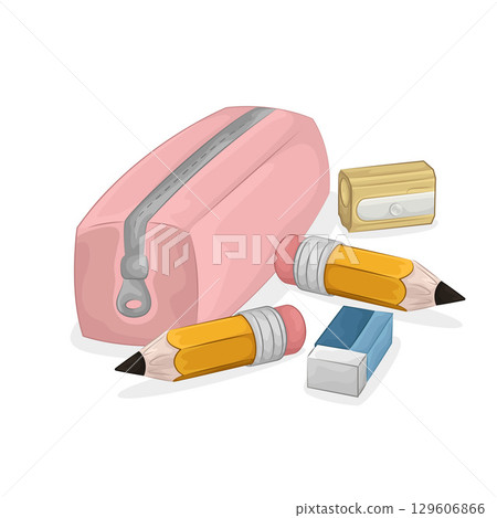 Illustration of Pencil And Eraser Illustration of Pencil And Eraser 129606866
