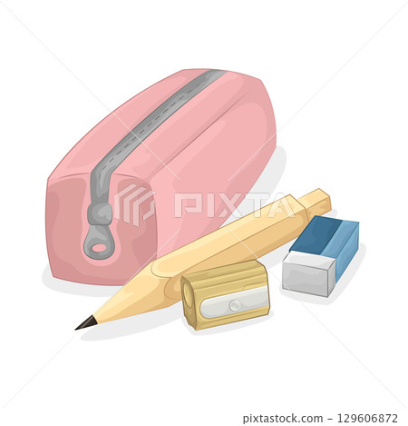 Illustration of Pencil And Eraser Illustration of Pencil And Eraser 129606872
