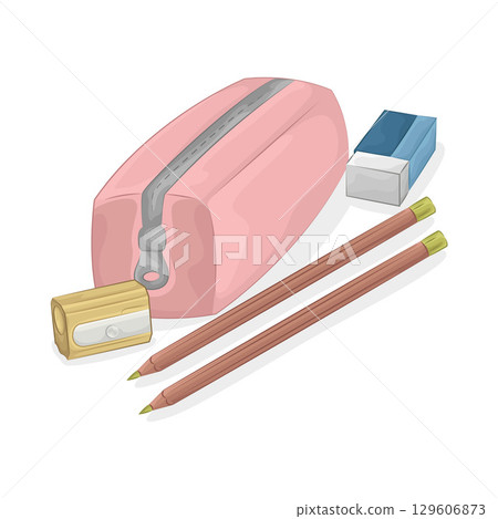 Illustration of Pencil And Eraser 129606873