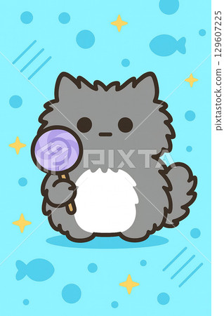 TUNA - 灰貓與糖果 - 可愛的貓咪角色 129607225