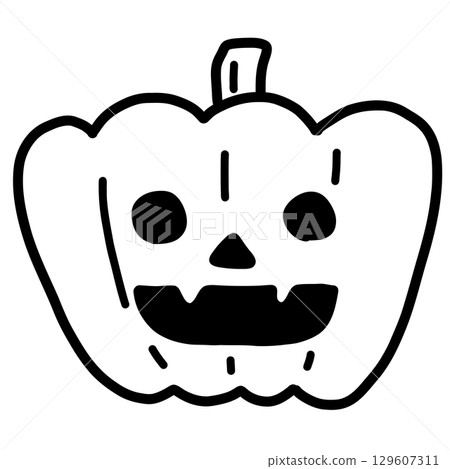 手繪可愛萬聖節南瓜鬼插畫 129607311