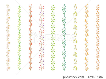9 件套秋季植物垂直裝飾線條 9 件套秋季植物垂直裝飾線條 129607387