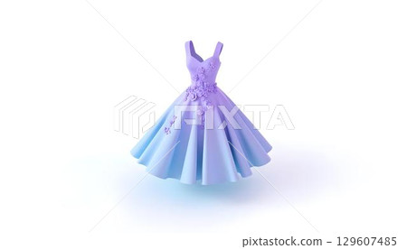 Wedding dress isolated on white background 129607485