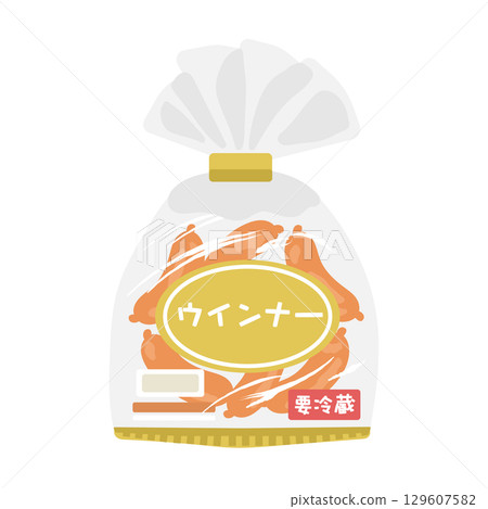 袋裝香腸超市插畫 129607582