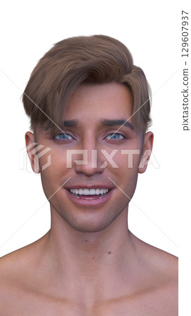男人的臉部特寫 男人的臉部特寫 129607937