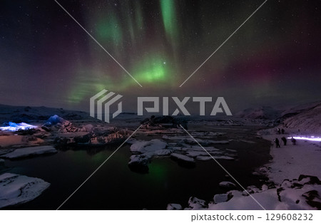 Aurora Borealis over Island 129608232