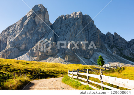 Dolomite panorama with summer vibes 129608664