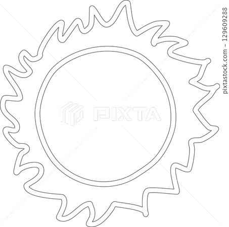 Hand drawn summer sun icon, sunshine 129609288