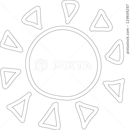 Hand drawn summer sun icon, sunshine 129609297