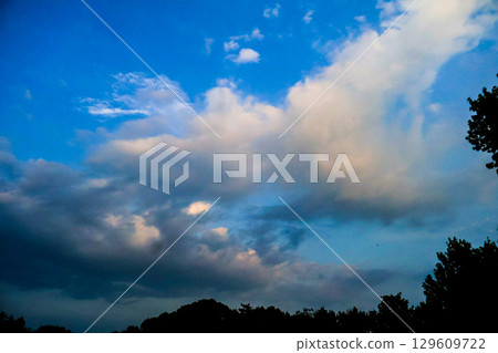 夏日藍天白雲 129609722