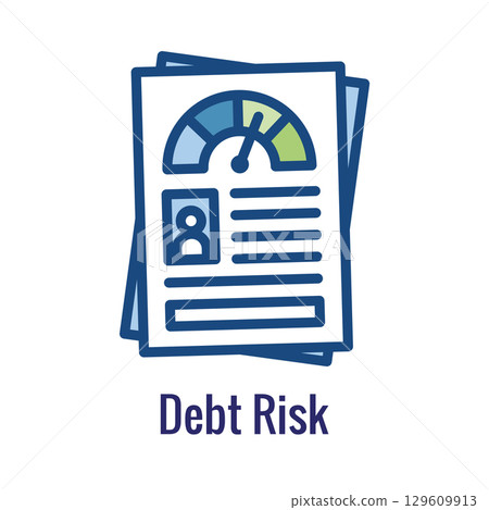 Credit Rating Icon with Approved Debt Risk after Underwriting and Score Check 129609913
