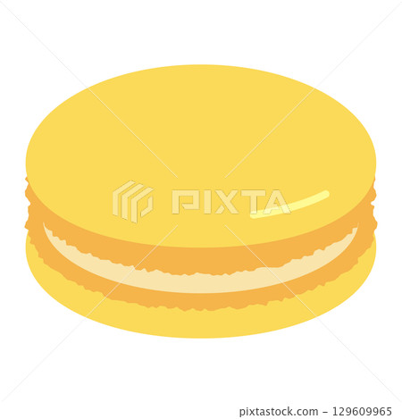 黃色瑪卡龍插畫 黃色瑪卡龍插畫 129609965