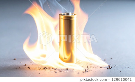 Lithium-ion battery engulfed in flames 1 129610041