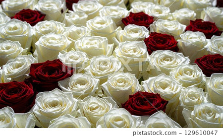 The gorgeous combination of red and white roses 2 129610047