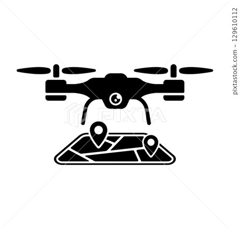Drone vector icon illustration (surveying and mapping) 129610112