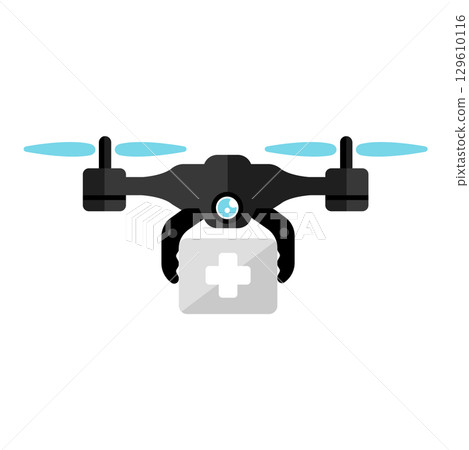 無人機向量圖示說明（救災和救援） 129610116