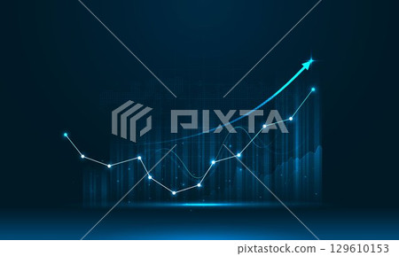 Stock market investment trading graph in graphic concept suitable for financial investment or Economic trends business idea. Vector illustration design. 129610153