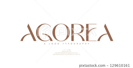 Beauty Luxury font alphabet logo. Typography beautiful fashion elegant classic letters serif italic fonts decorative wedding vintage blossom logos. vector illustration Beauty Luxury font alphabet logo. Typography beautiful fashion elegant classic letters serif italic fonts decorative wedding vintage blossom logos. vector illustration 129610161