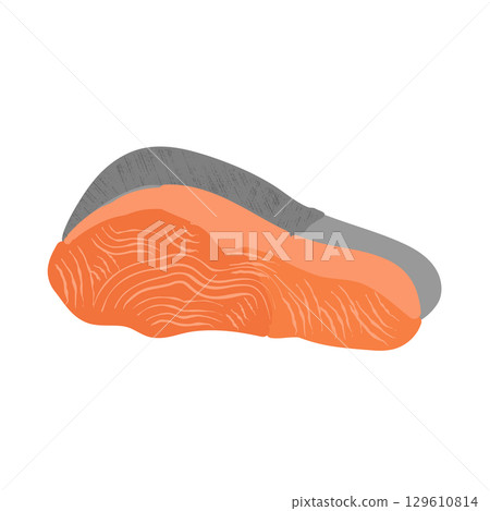 Salmon fillet illustration Salmon fillet illustration 129610814