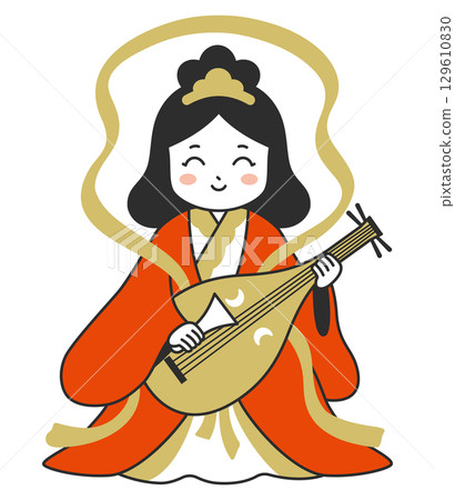 Simple illustration of Benzaiten 129610830