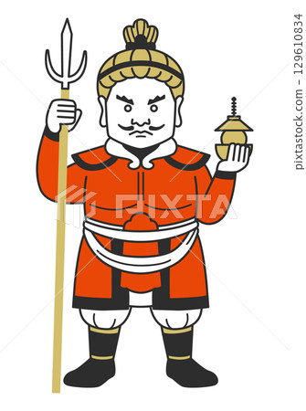 毗沙門天的簡單插圖 毗沙門天的簡單插圖 129610834