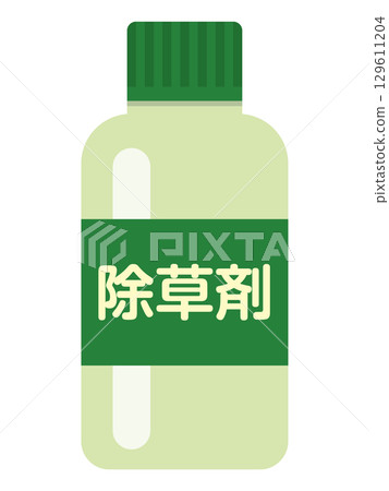 Illustration of herbicide in a bottle 129611204