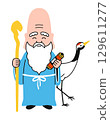 Simple illustration of Fukurokuju (colorful) 129611277