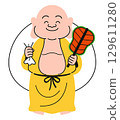 Simple illustration of Hotei (colorful) 129611280