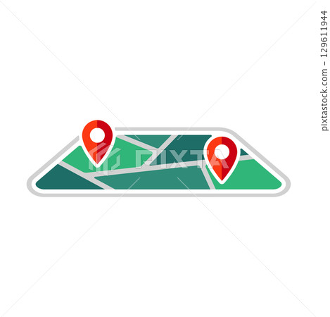Map (mapping and surveying) vector icon illustration 129611944