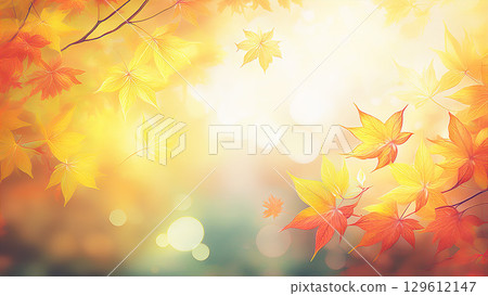 Beautifully colored autumn leaves 129612147