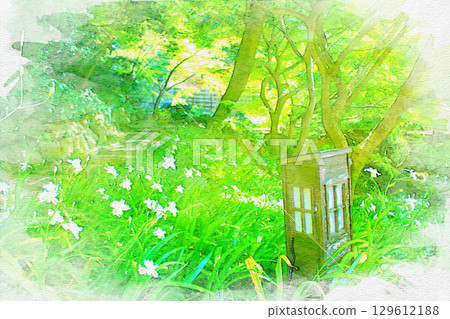 [Aichi Prefecture] Watercolor paintings of Tokugawa Garden in Higashi Ward, Nagoya City 129612188