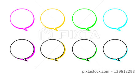 Colorful hand-drawn style speech bubble frame collection (speech bubble outline/comment frame) Colorful hand-drawn style speech bubble frame collection (speech bubble outline/comment frame) 129612298