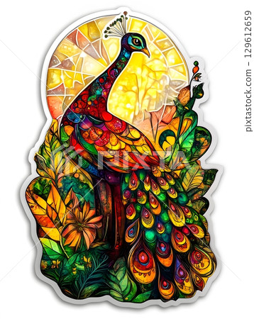 a_magical_peacock_with_glowing_feathers 129612659