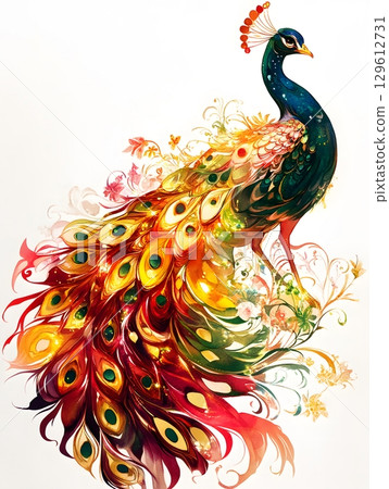 a_magical_peacock_with_glowing_feathers 129612731