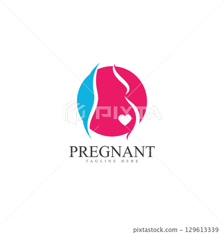 women pregnant logo vector icon template icon 129613339