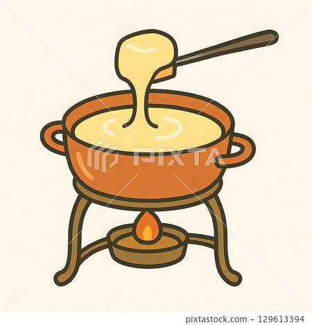 Simple cheese fondue icon illustration 129613394