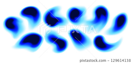 Abstract Blue And White Background Displaying Blurred Organic Shapes, Vector Illustration Perfect For Artistic Design, Wallpapers, And Modern Graphics Applications Emphasizing Creativity And 129614138