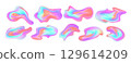 Abstract Gradient Fluid Shapes Set in Vibrant Multicolor Palette. Vivid flowing holographic shapes in pastel tones creating vibrant abstract compositions. 129614209