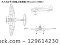 Type 96 Type 2 Model 2 Carrier-Based Fighter (Mitsubishi A5M2b) Three-sided view 129614230