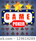 Vector Label Design for Poker Game with Playing Cards 129614289