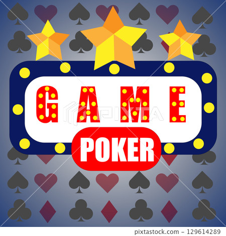 Vector Label Design for Poker Game with Playing Cards 129614289