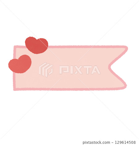 Red banner with hearts Red banner with hearts 129614508