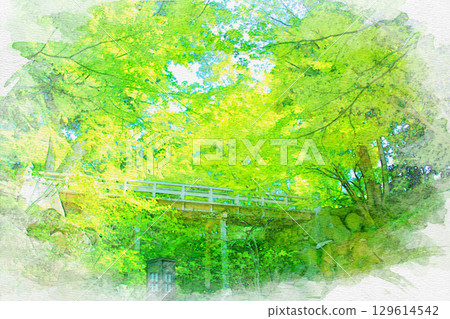 [Aichi Prefecture] Watercolor paintings of Tokugawa Garden in Higashi Ward, Nagoya City 129614542