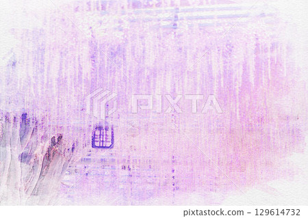 [Aichi Prefecture] Watercolor of the wisteria trellis at Tennogawa Park in Tsushima City 129614732