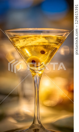 Cheers to a Happy Hour with a Smiley Martini 129615391