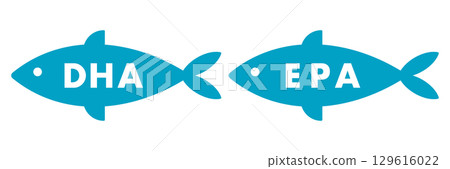 Illustration material of fish, DHA, and EPA 129616022